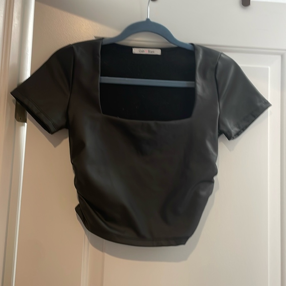 Leather Crop top